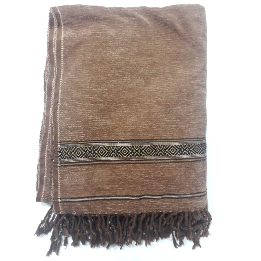 Pure Handmade Coffee Velvet Pure Dussa / Khamdar Shawl SHL-064-4 By Khan Culture Pure Handmade Coffee Velvet Pure Dussa / Khamdar Shawl SHL-064-4 By Khan Culture